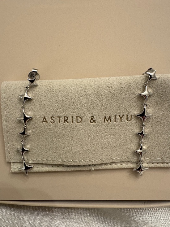 ASTRID & MIYU Jewelry - Silver Star Link Drop Earrings